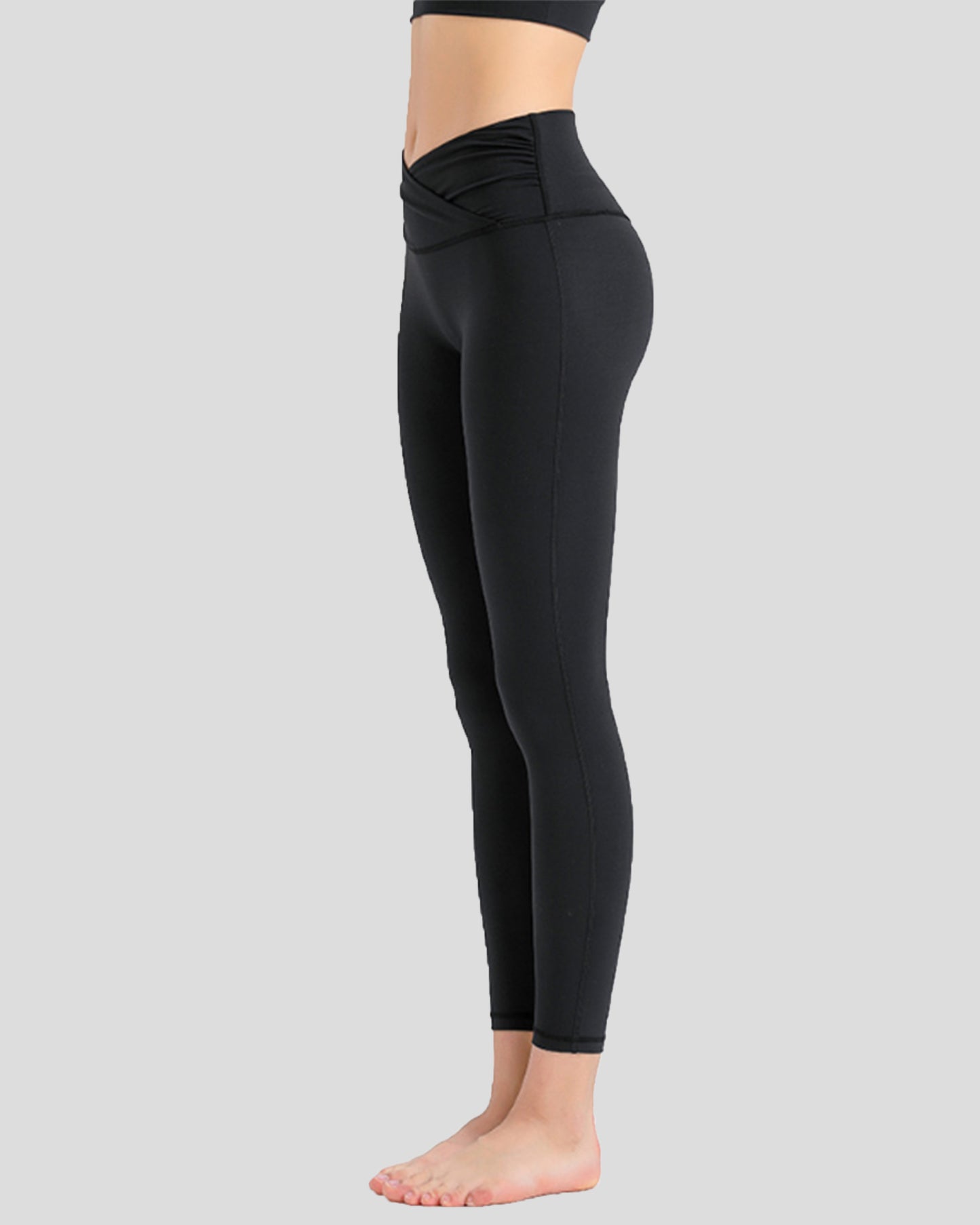 V Wrap Nylon Leggings High Waist 25.5"