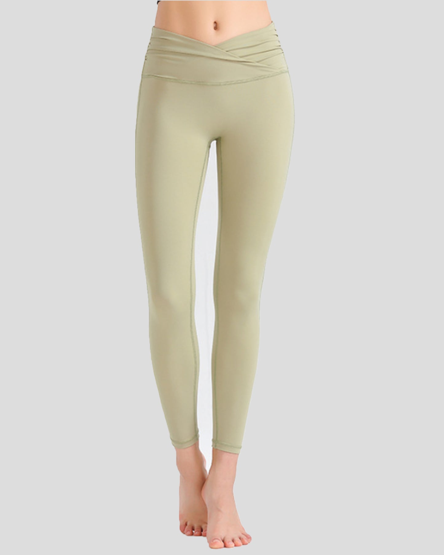 V Wrap Nylon Leggings High Waist 25.5"