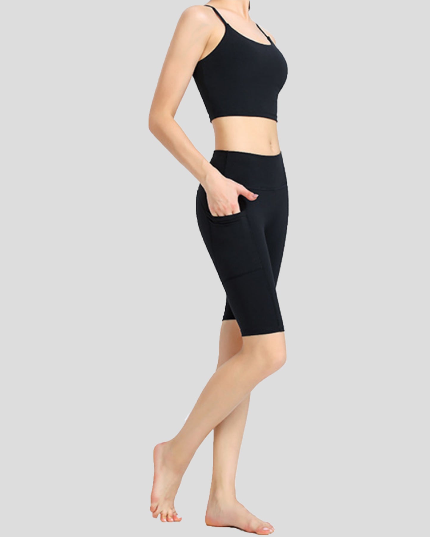 Pocket Nylon Biker Shorts 10"