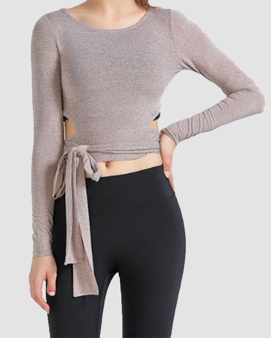 Wrap Around Soft Crop Long Sleeve