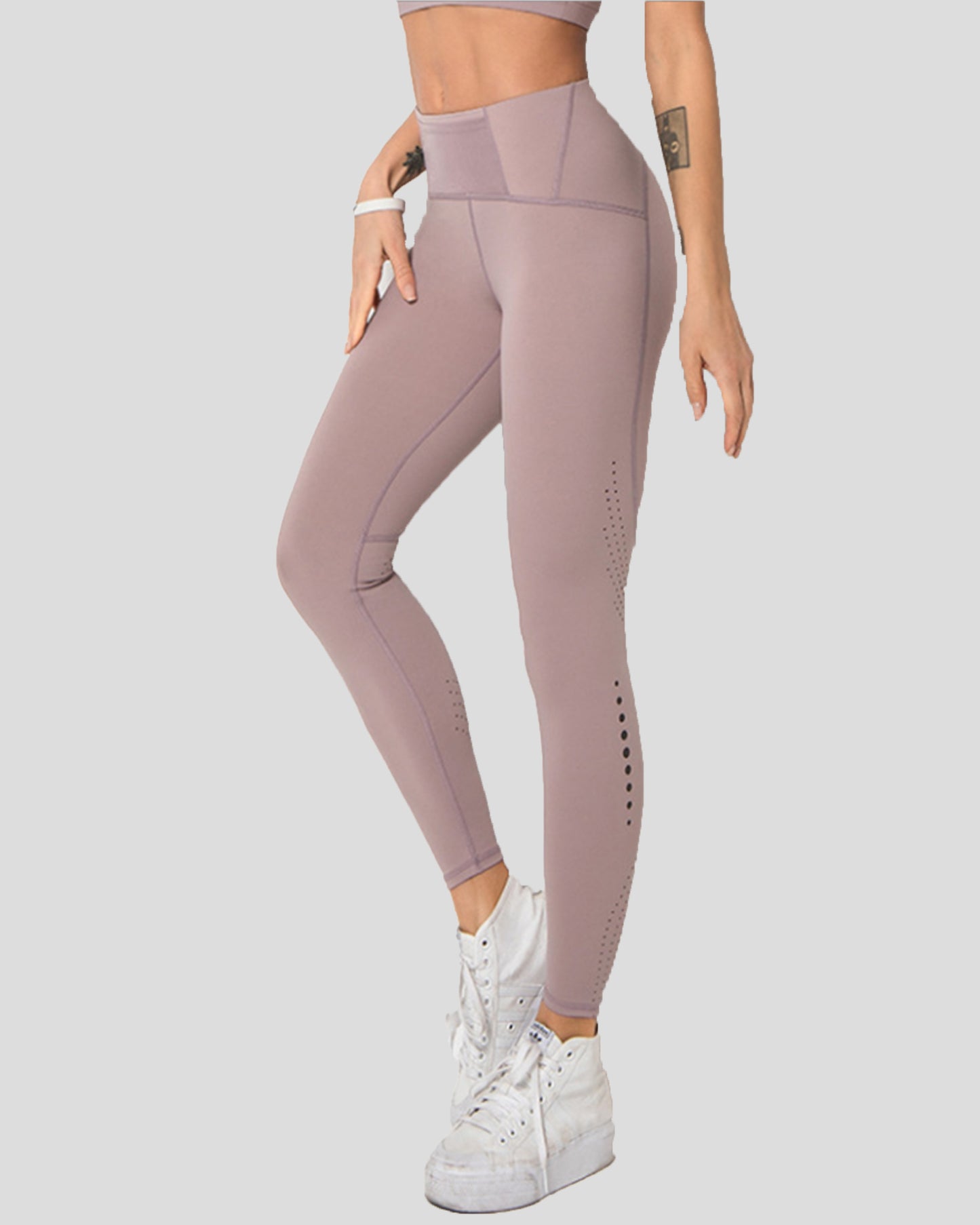 Laser Cut Training Pocket Nylon Leggings 26"